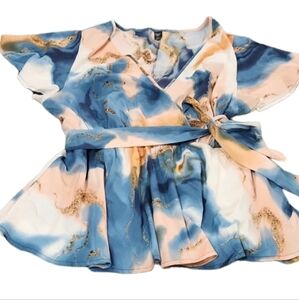 New xl no tags belted flutter sleeved top - shein curve